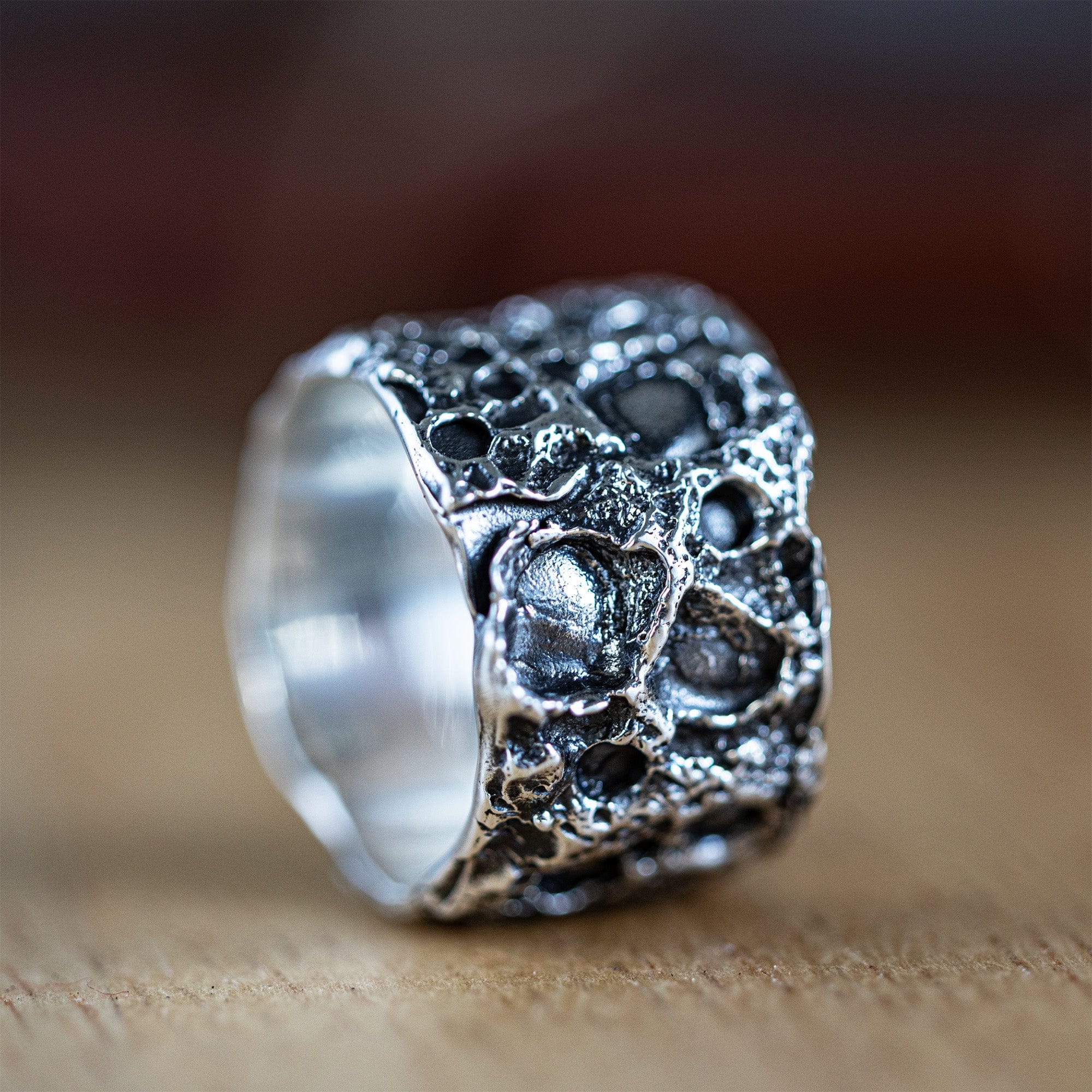 Brume Handmade Sterling Silver Ring with Rugged Texture