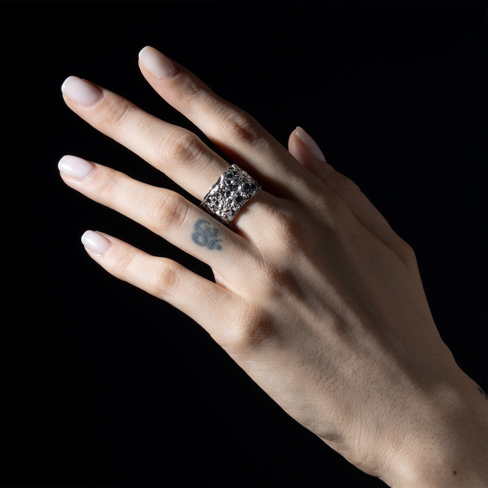Brume Handmade Sterling Silver Ring with Rugged Texture