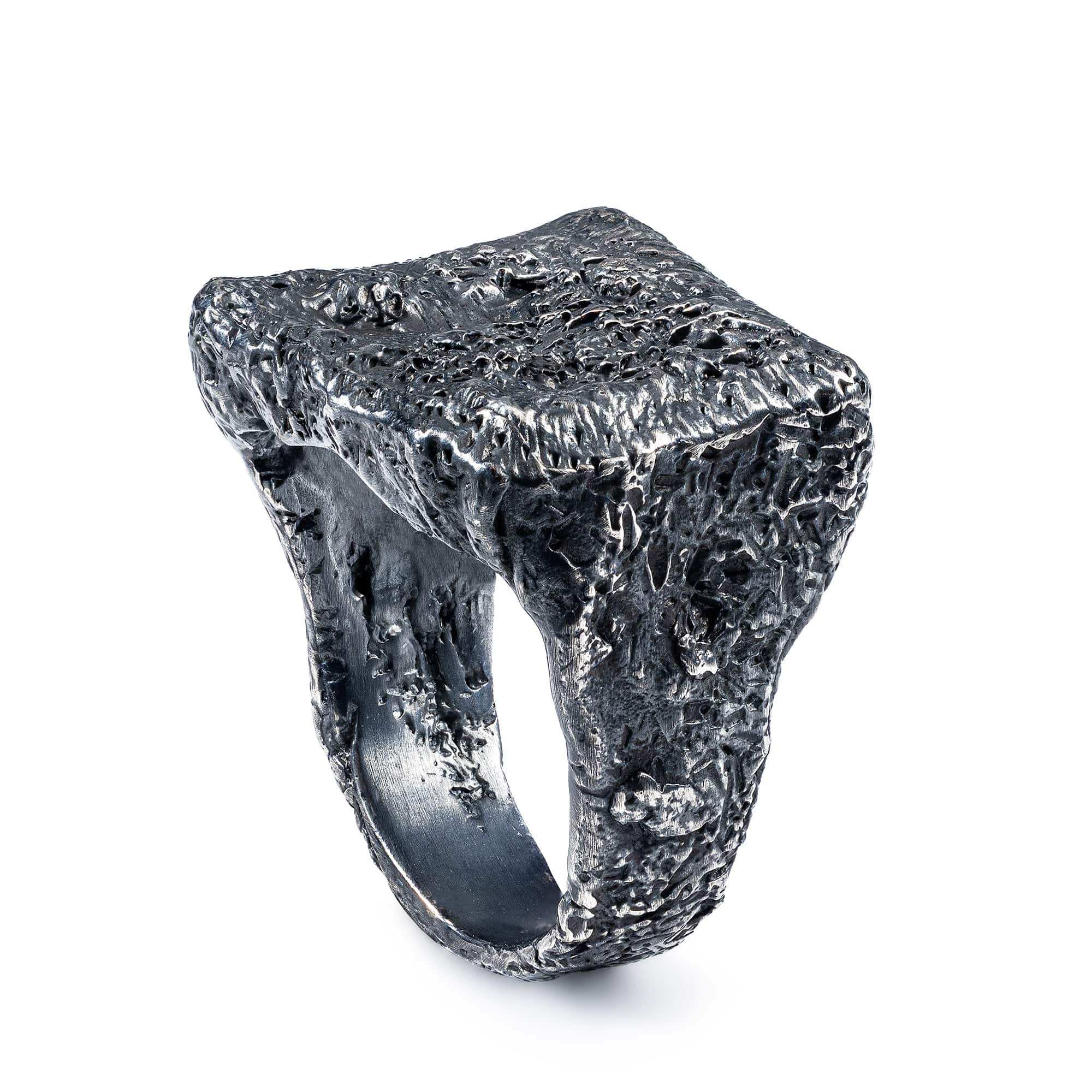Cairn Sterling Silver Ring with Natural, Weathered Texture