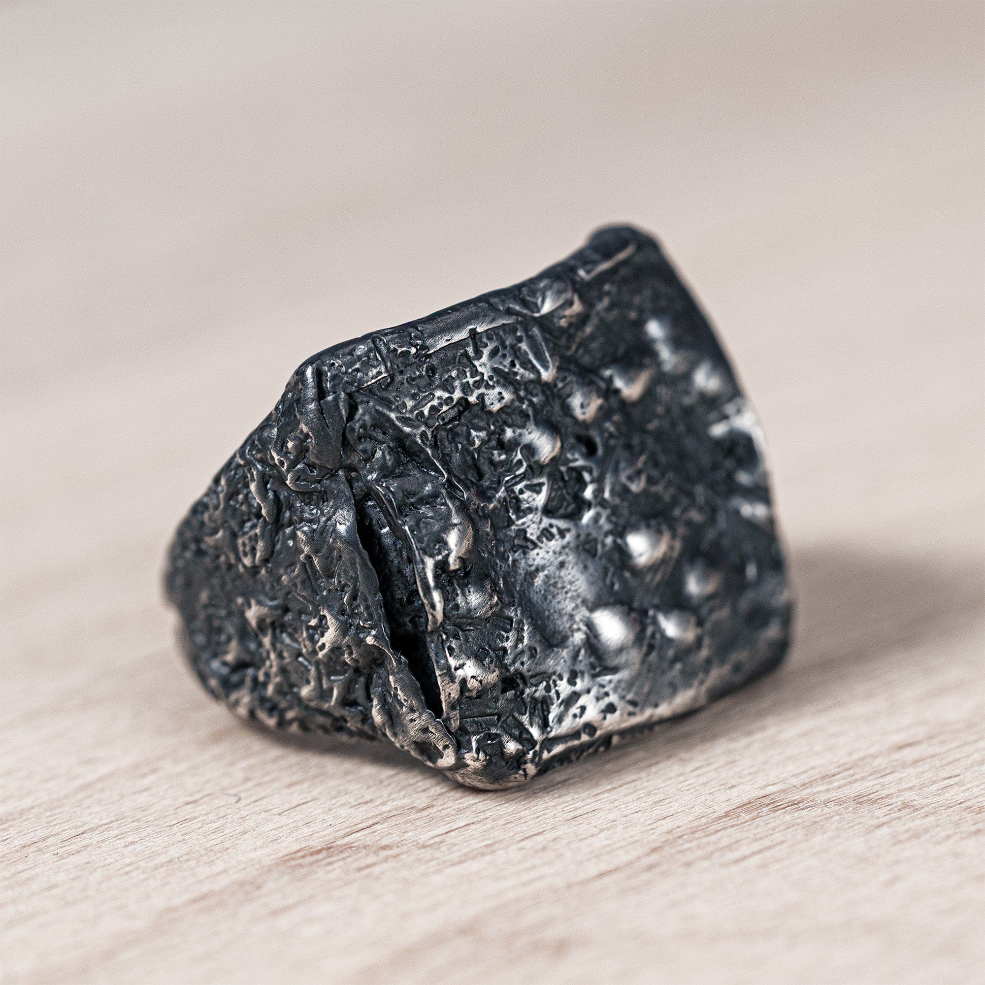 Drith Rustic Silver Ring with Natural Flowing Texture
