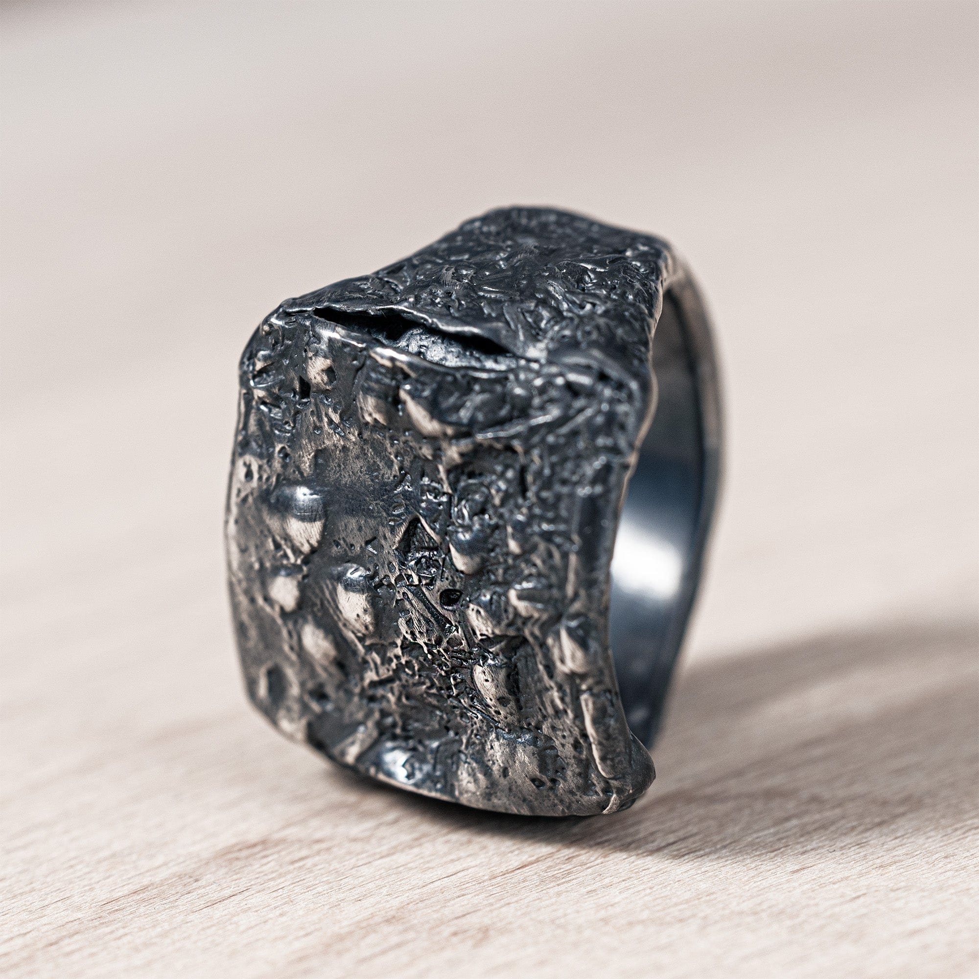 Drith Rustic Silver Ring with Natural Flowing Texture