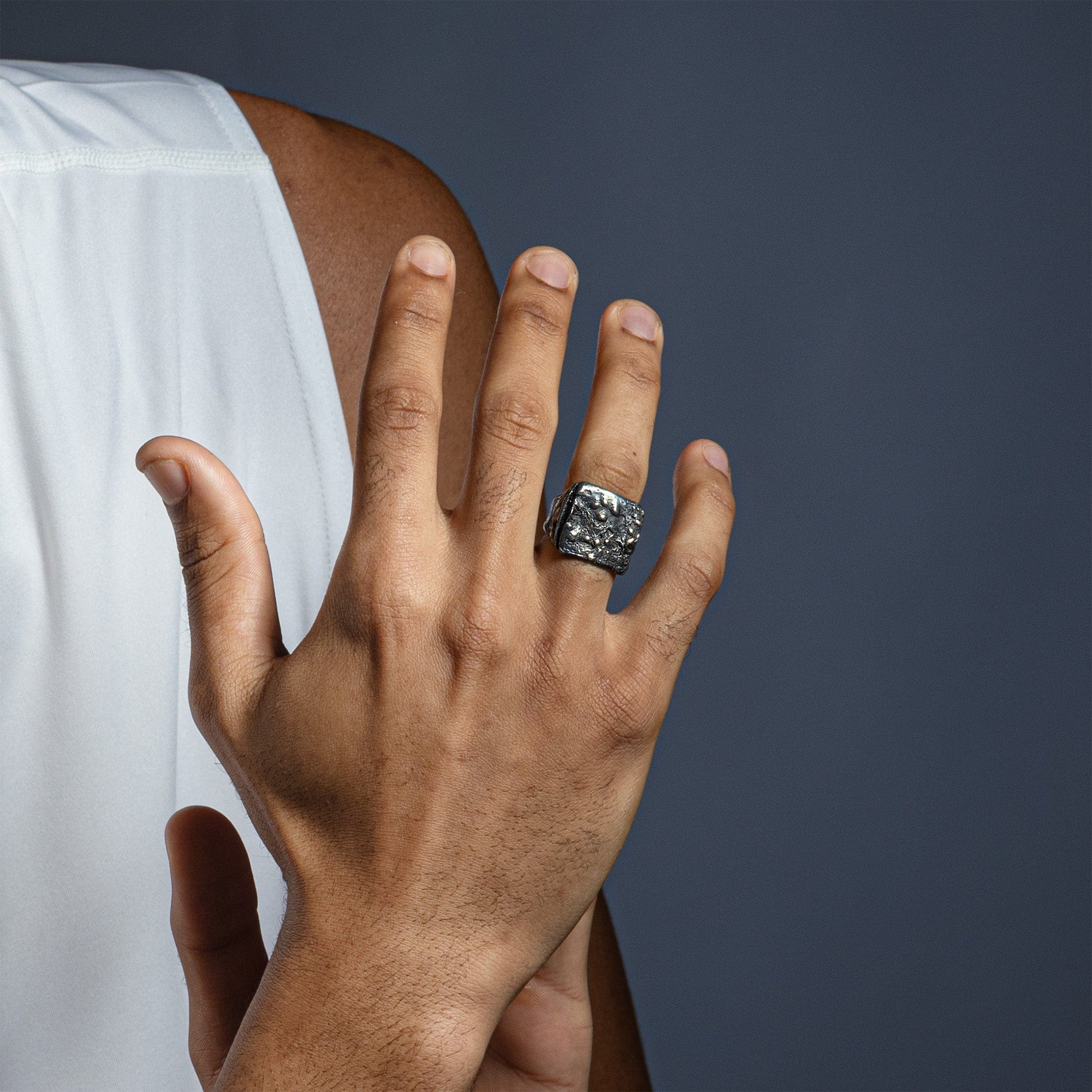 Drith Rustic Silver Ring with Natural Flowing Texture
