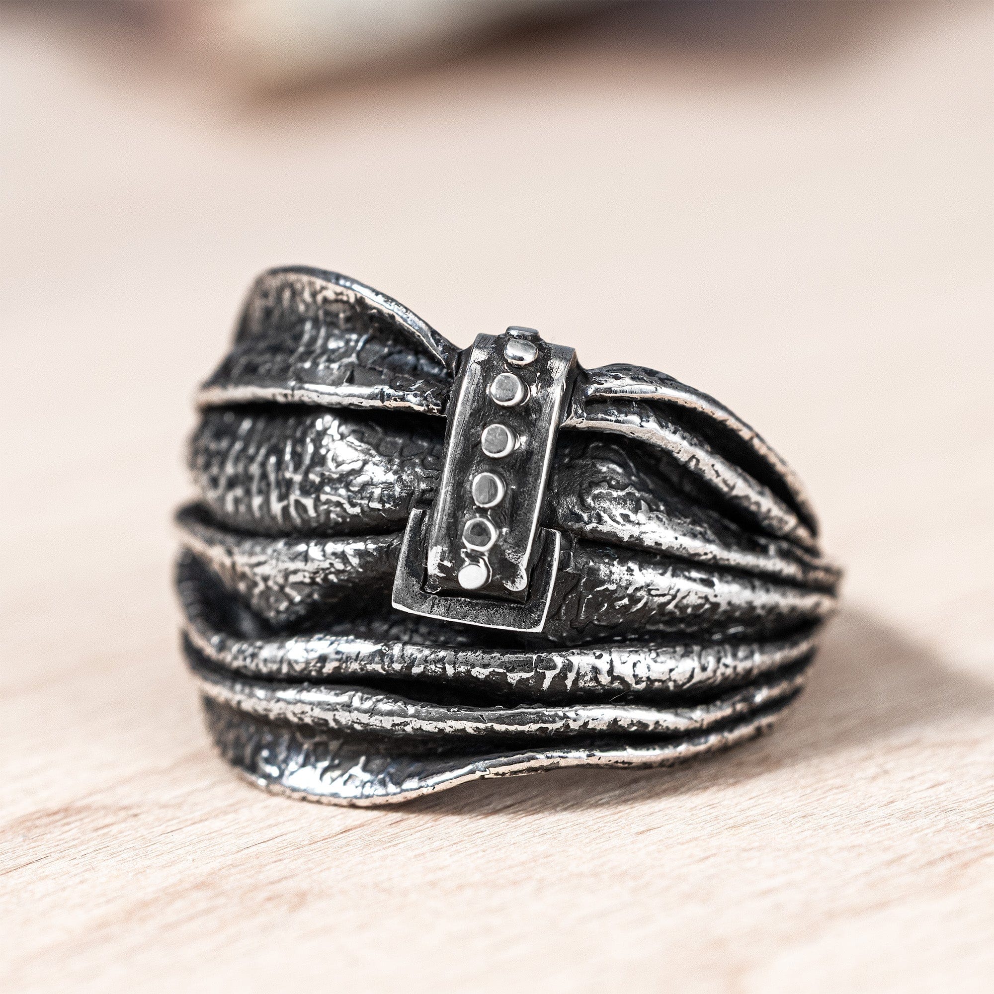 Entwine Handcrafted Silver Ring with Flowing Draped Texture
