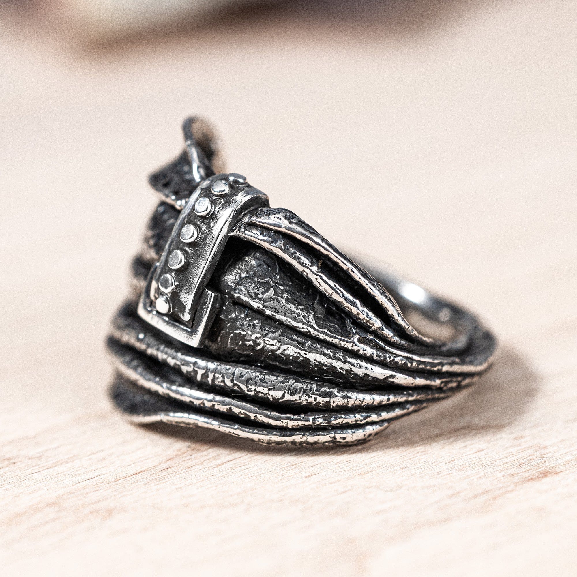 Entwine Handcrafted Silver Ring with Flowing Draped Texture