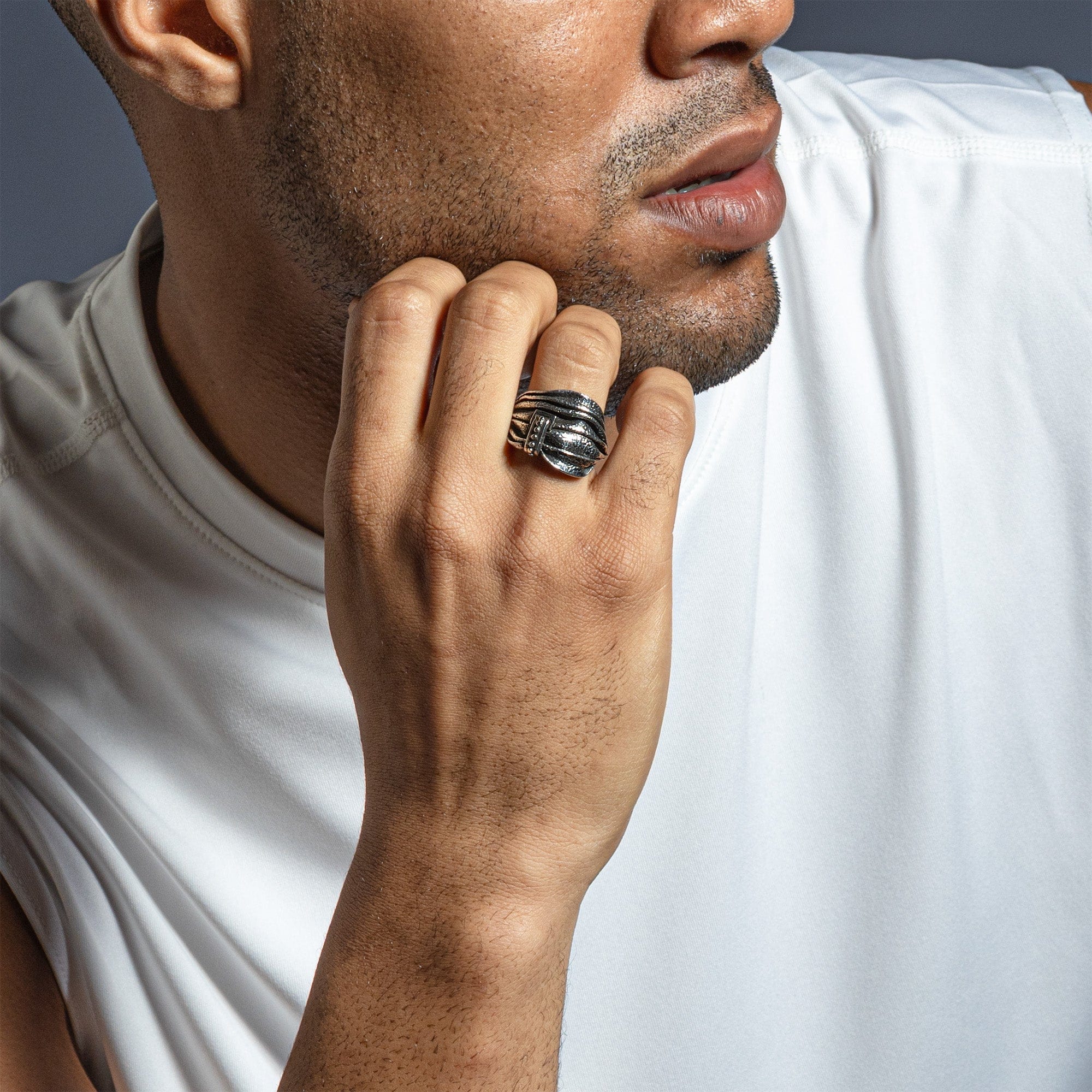Entwine Handcrafted Silver Ring with Flowing Draped Texture