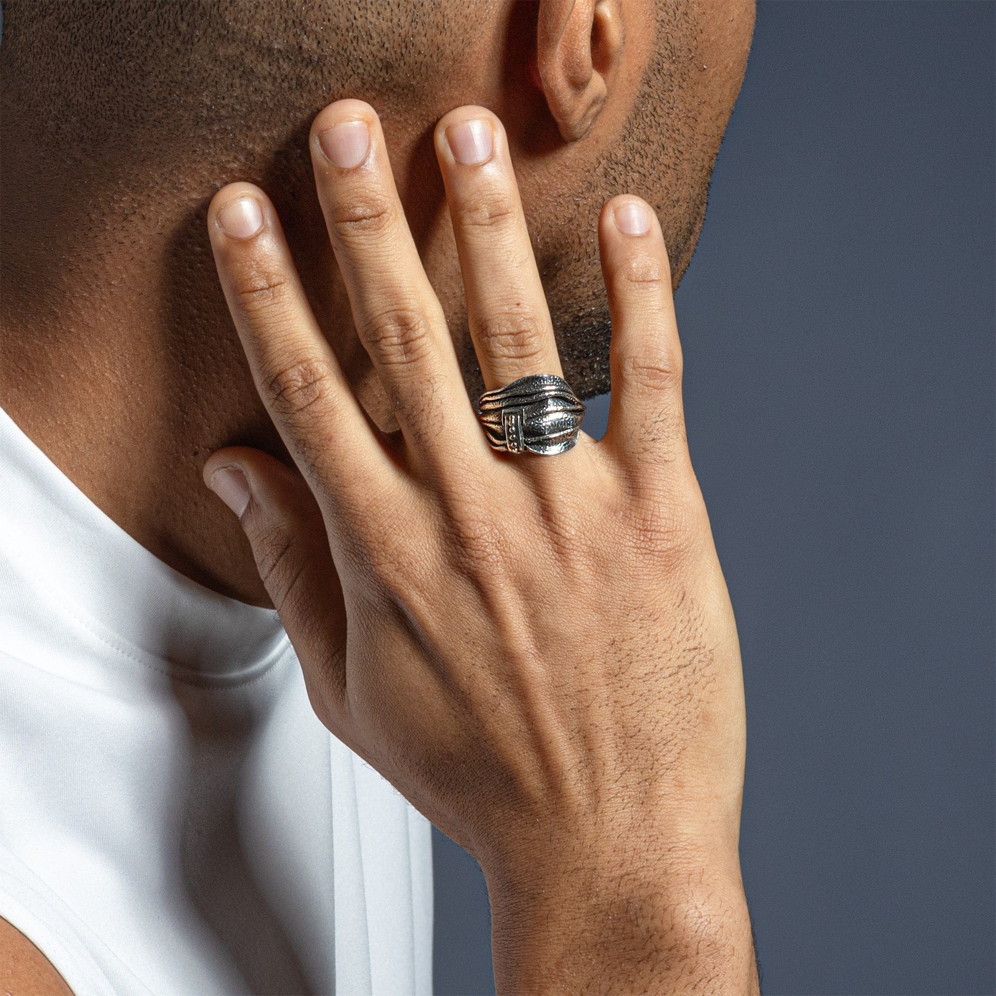 Entwine Handcrafted Silver Ring with Flowing Draped Texture