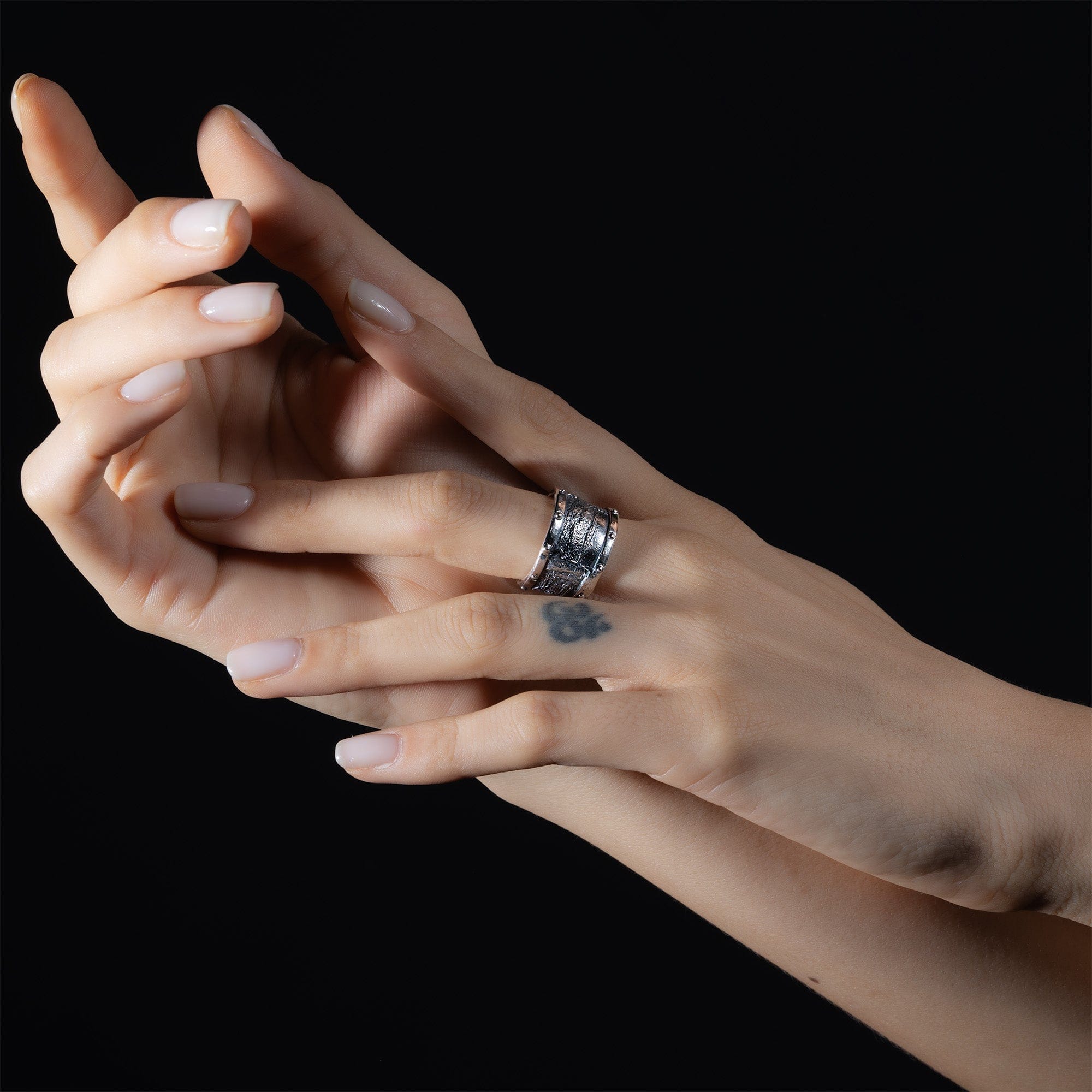 Tendril Handmade 925 Silver Ring with Earthy, Textured Feel